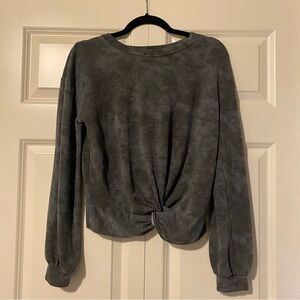 Zella Charcoal Twist-Front Sweatshirt